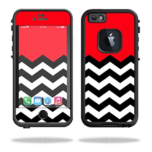 MightySkins Vinyl Skin Cover for LifeProof iPhone 6 - Red Chevron Design | Protective & Durable Decal Wrap | Easy to Apply & Remove | Made in USA | Perfect for Daily Use, Travel & Personalization