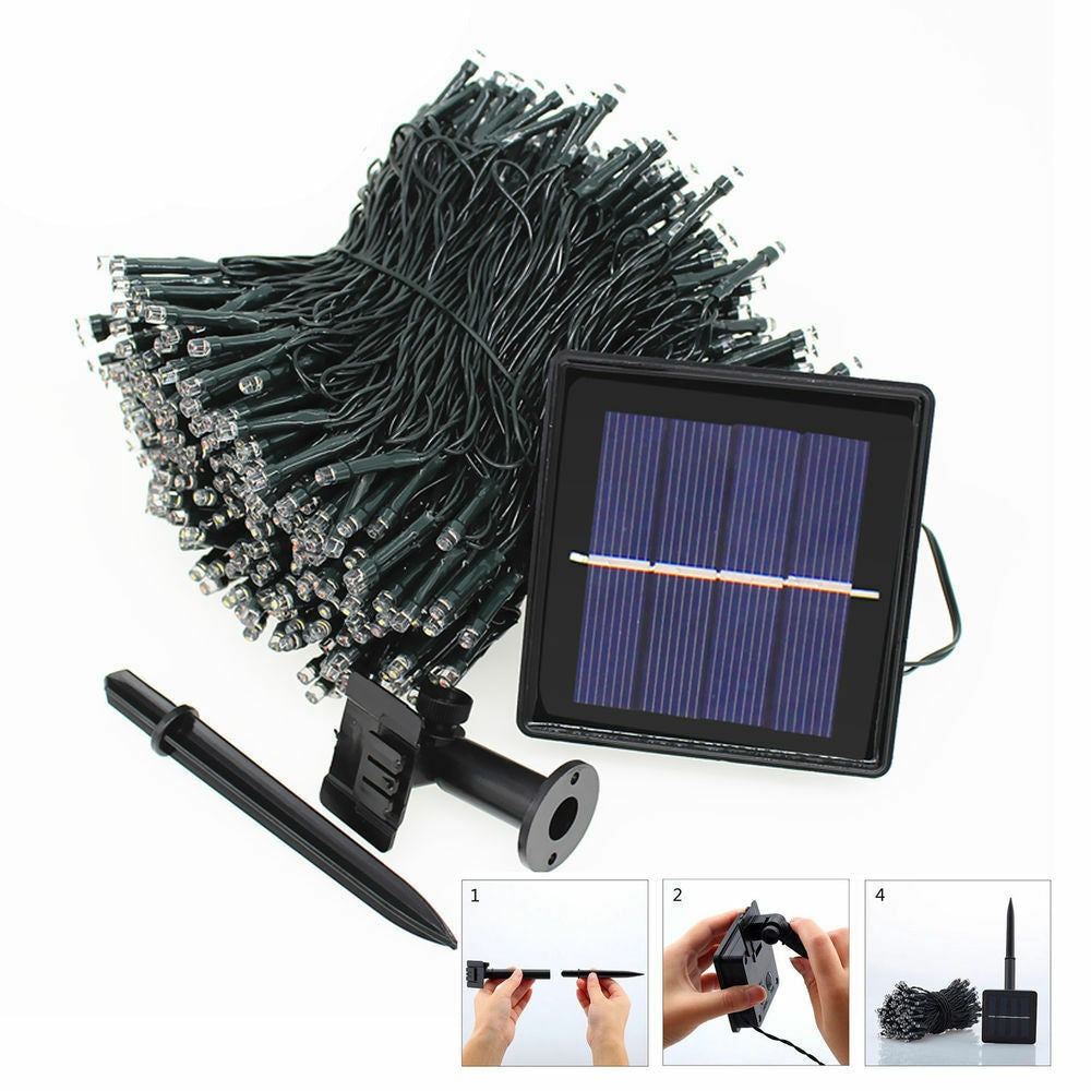 30M 300LED Solar Powered Fairy Lights - Outdoor Waterproof String Lights for Garden, Patio, Christmas, Wedding & Party Decor (Cool White) | Perfect for Backyard, Balcony, Fence & Holiday Lighting