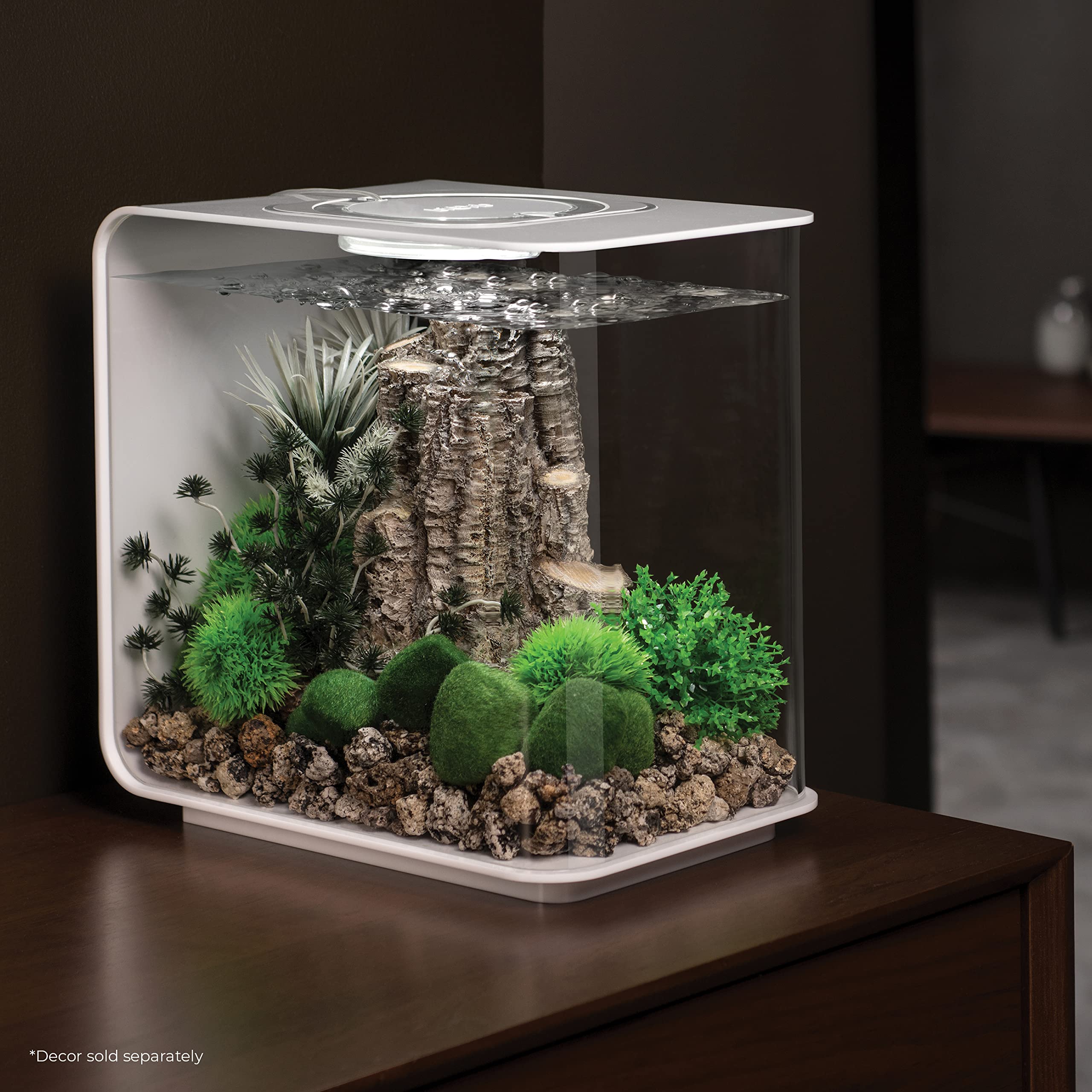 biOrb Flow 15 Acrylic 4-Gallon Aquarium with White LED Lights - Modern Compact Fish Tank for Tabletop or Desktop Display - Perfect for Home, Office, or Small Space Decor (White)