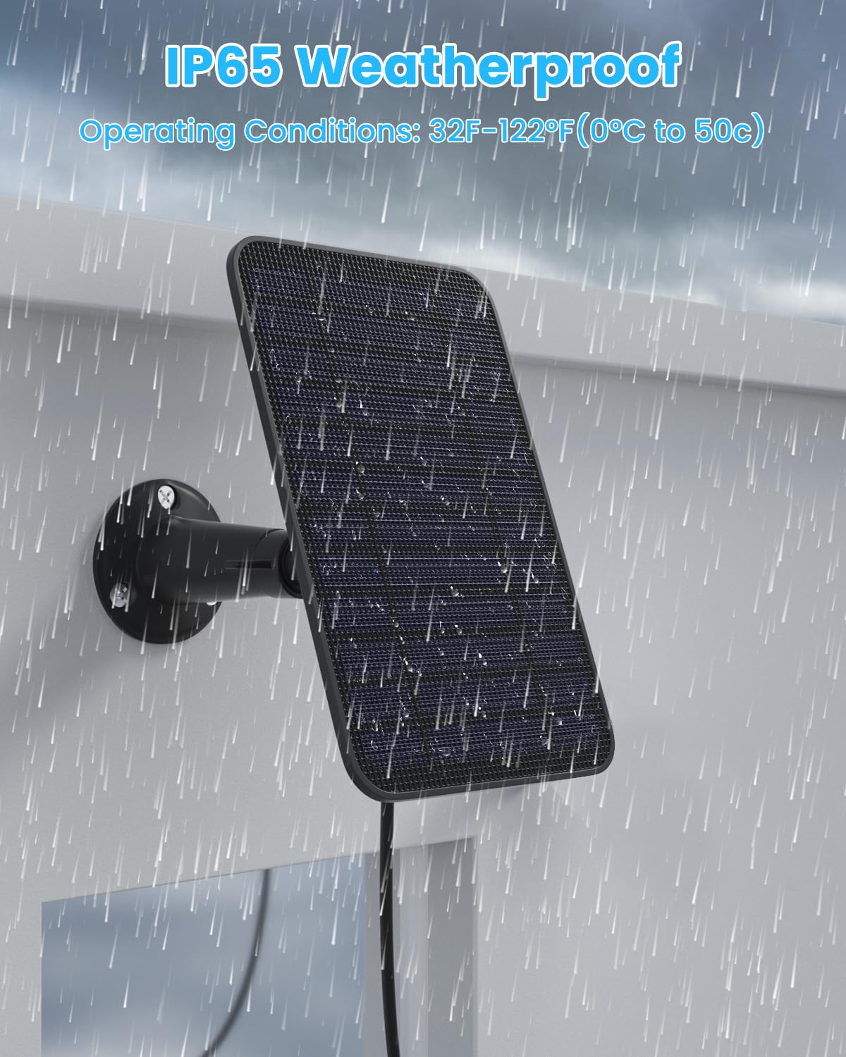 5W Solar Panel for Blink Outdoor 4 (4th Gen) Camera - 4 Pack Weatherproof IP65 Solar Charger with 13.1ft Cable & Secure Wall Mount - Continuous Power for Home Security & Surveillance Cameras in All Weather Conditions