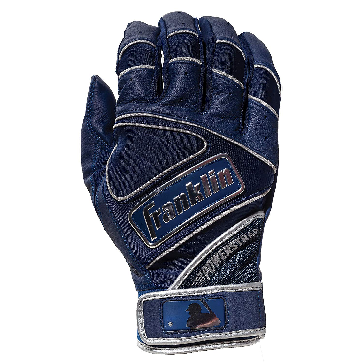 Franklin Powerstrap Chrome Adult Batting Gloves - Baseball & Softball Training Gloves for Men & Women - Perfect for Hitting, Fielding & Practice Sessions