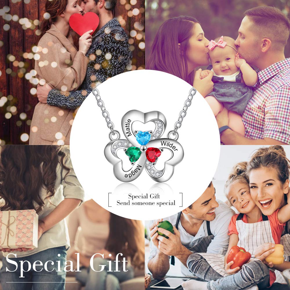 Personalized Infinity Heart Necklace for Women - Custom Name & Birthstone Mama Pendant in Silver Plated - Romantic Love Jewelry Gift for Mother's Day, Birthday, Anniversary - Perfect for Mom, Wife, Sister - Great for Everyday Wear, Date Nights & Special Occasions