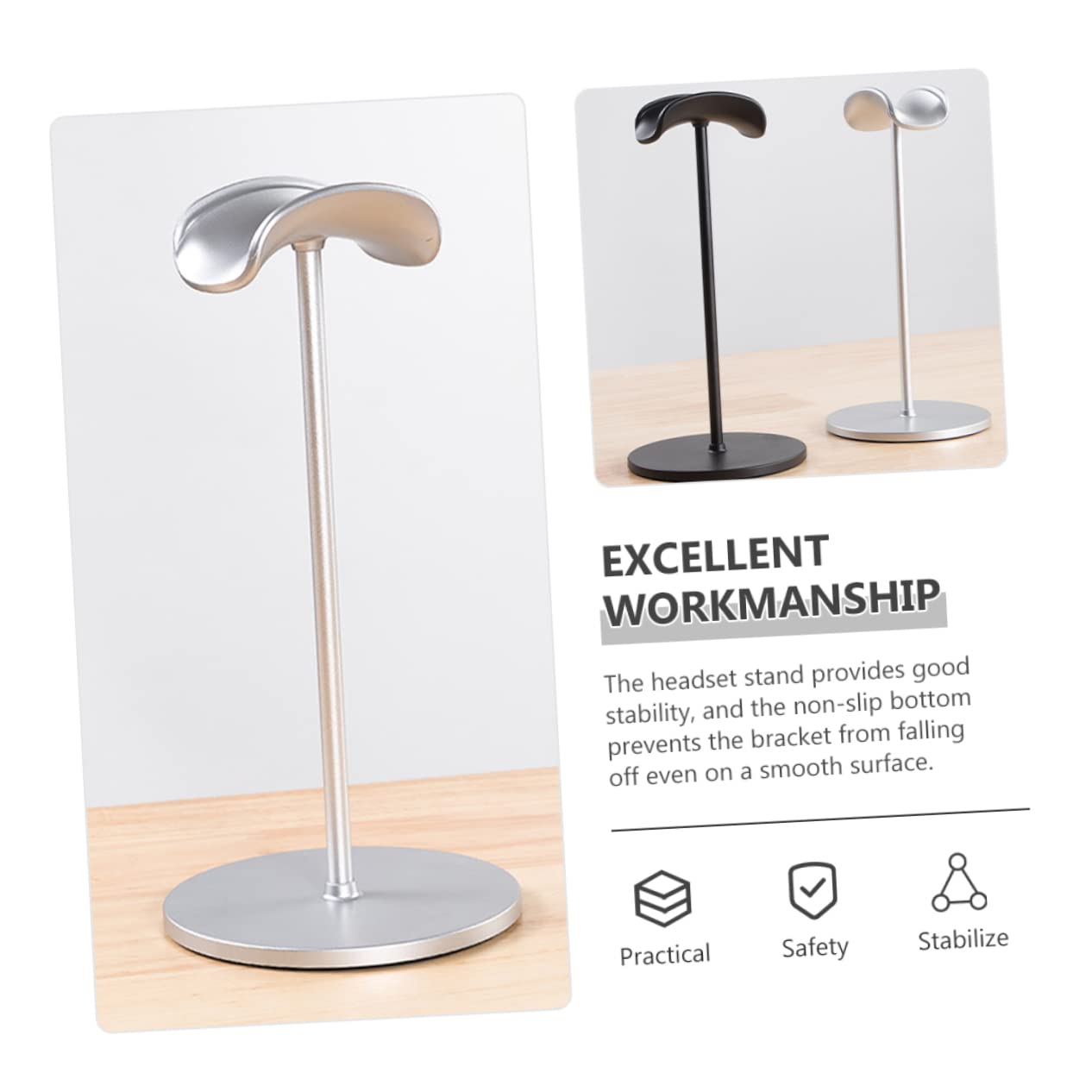 PRETYZOOM 2-Pack Ergonomic Gaming Headphone Stand with Phone Holder - Space Saving Desk Organizer for Headphones, Headsets & Accessories | Perfect for Gaming Setup, Home Office & Workspace Organization