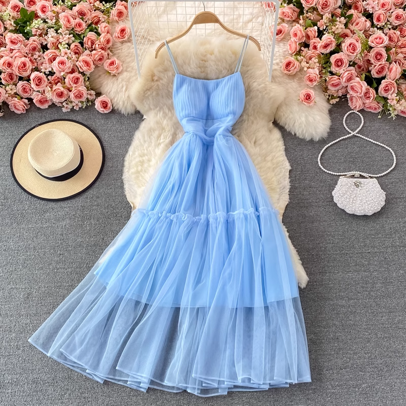 Sexy High Waist Backless Summer Dress - Spaghetti Strap Swing Long Maxi Dress for Women - Perfect for Beach Vacations, Date Nights & Evening Parties