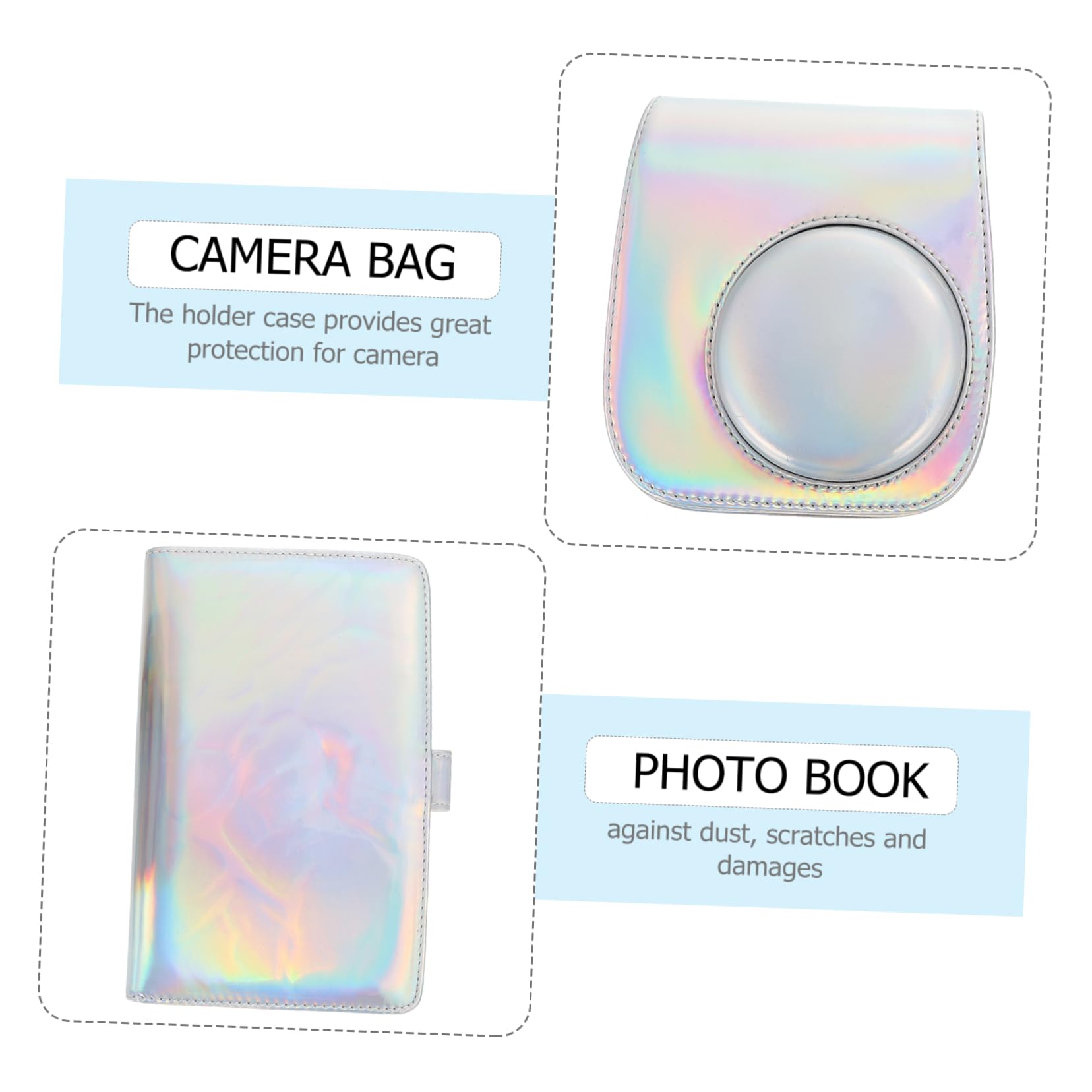Jojofuny Instant Camera Carrying Bag - Waterproof Mini PU Shell Case for Fujifilm Instax, Polaroid & Kodak Cameras - Perfect for Travel, Parties & Photo Storage