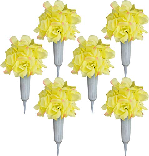 Yellow W/ White Vase