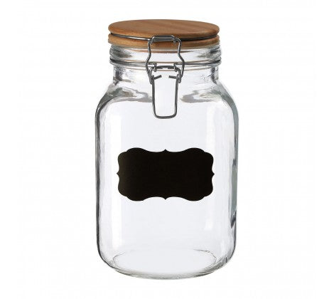 Chalkboard Label Storage Jar with Lid - Airtight Kitchen Canister for Flour, Sugar, Coffee & Spices - Perfect for Pantry Organization & Home Decor