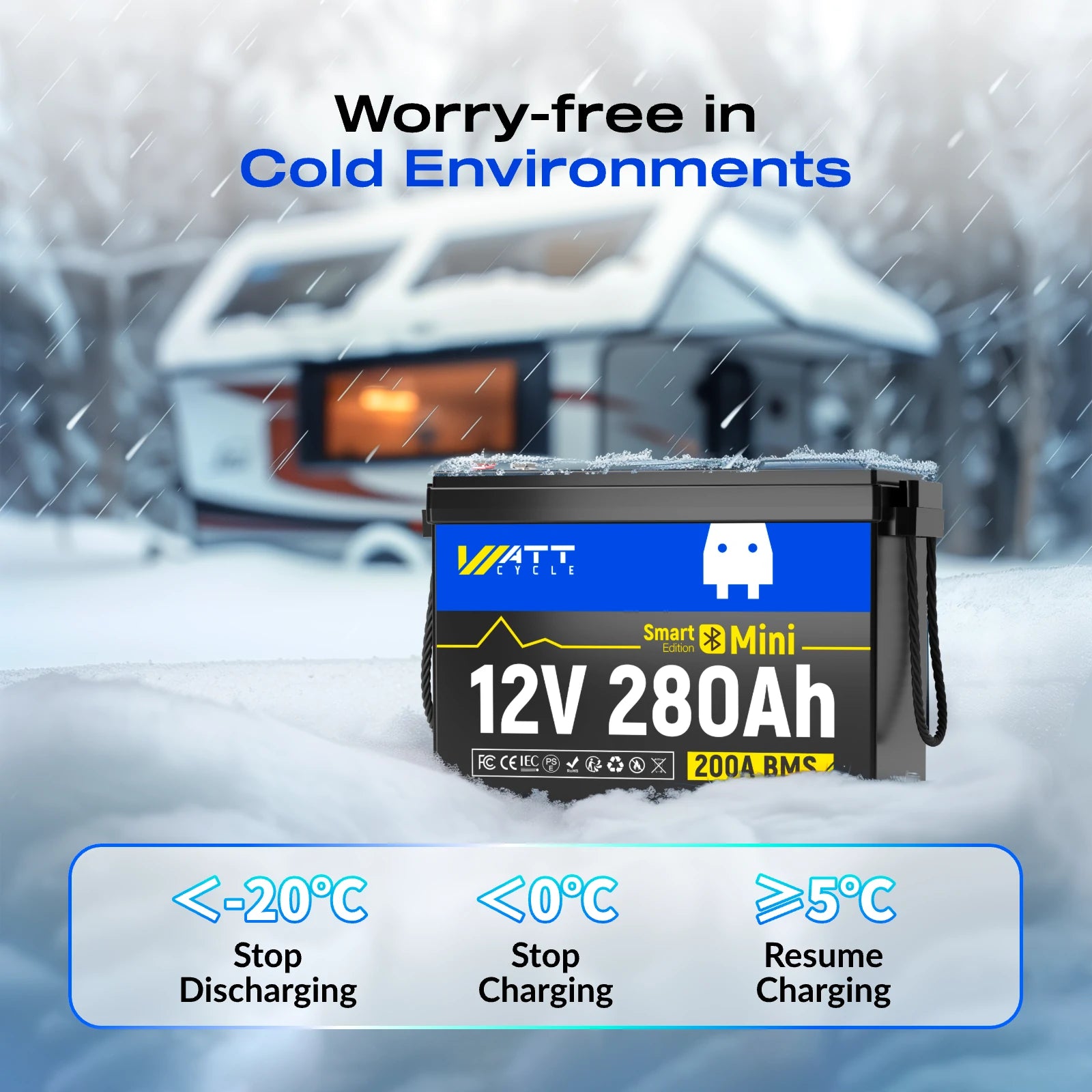 24V 280Ah MINI LiFePO4 Lithium Battery with Bluetooth Monitoring - Perfect for Solar Power Systems, RVs, Marine & Off-Grid Applications