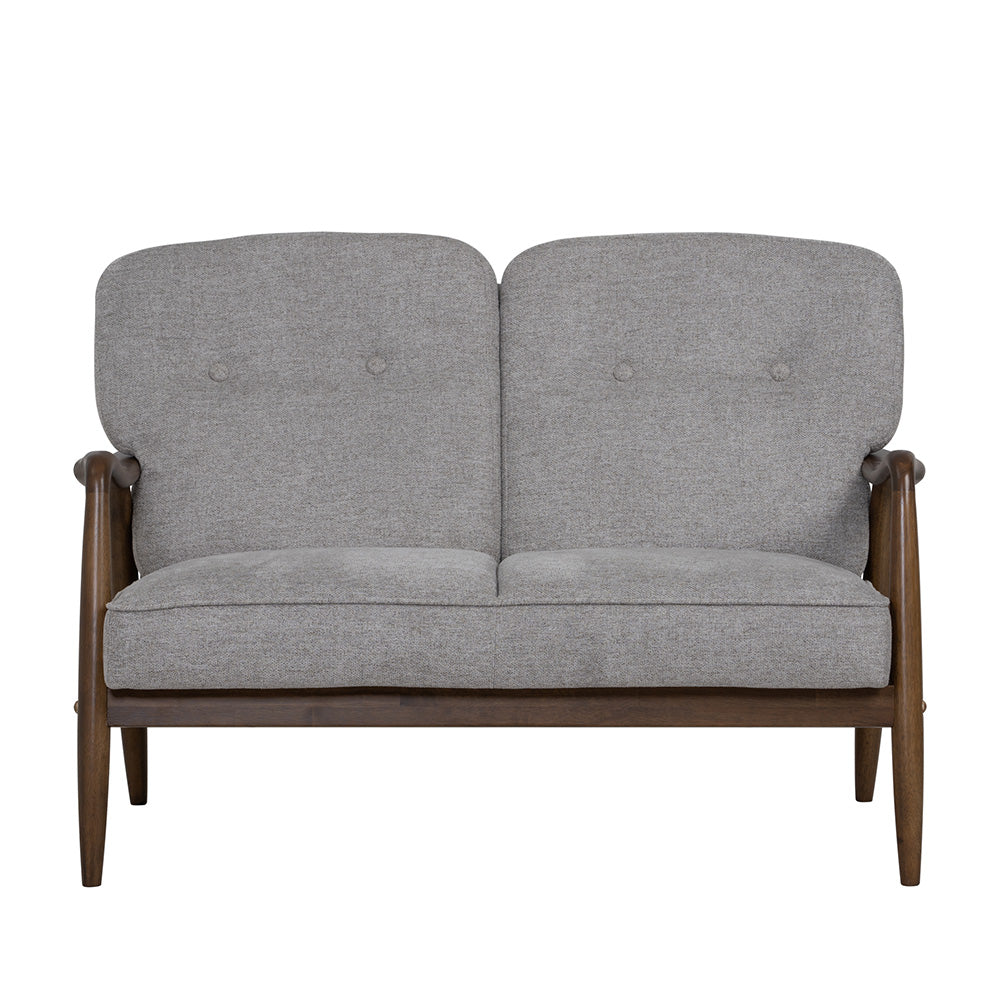 Modern FIGARO 2-Seater Sofa with Walnut Wood Frame & Steel Legs - Perfect for Living Room, Office or Small Space Decor