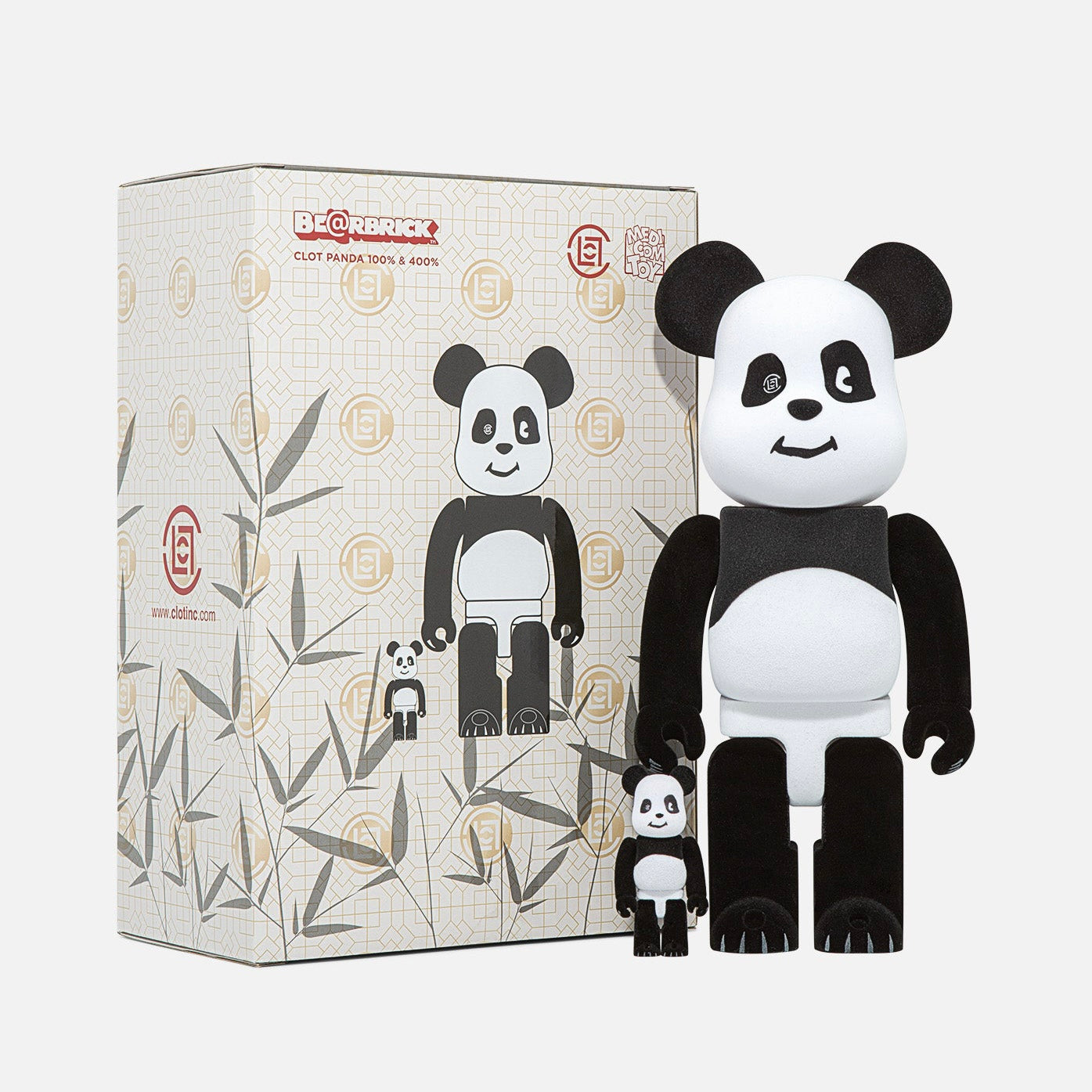 BE@RBRICK X CLOT PANDA 400% & 100% Collectible Art Toy Figures - Limited Edition Bearbrick Collaboration with CLOT - Perfect for Display, Gifts, and Anime Collectors
