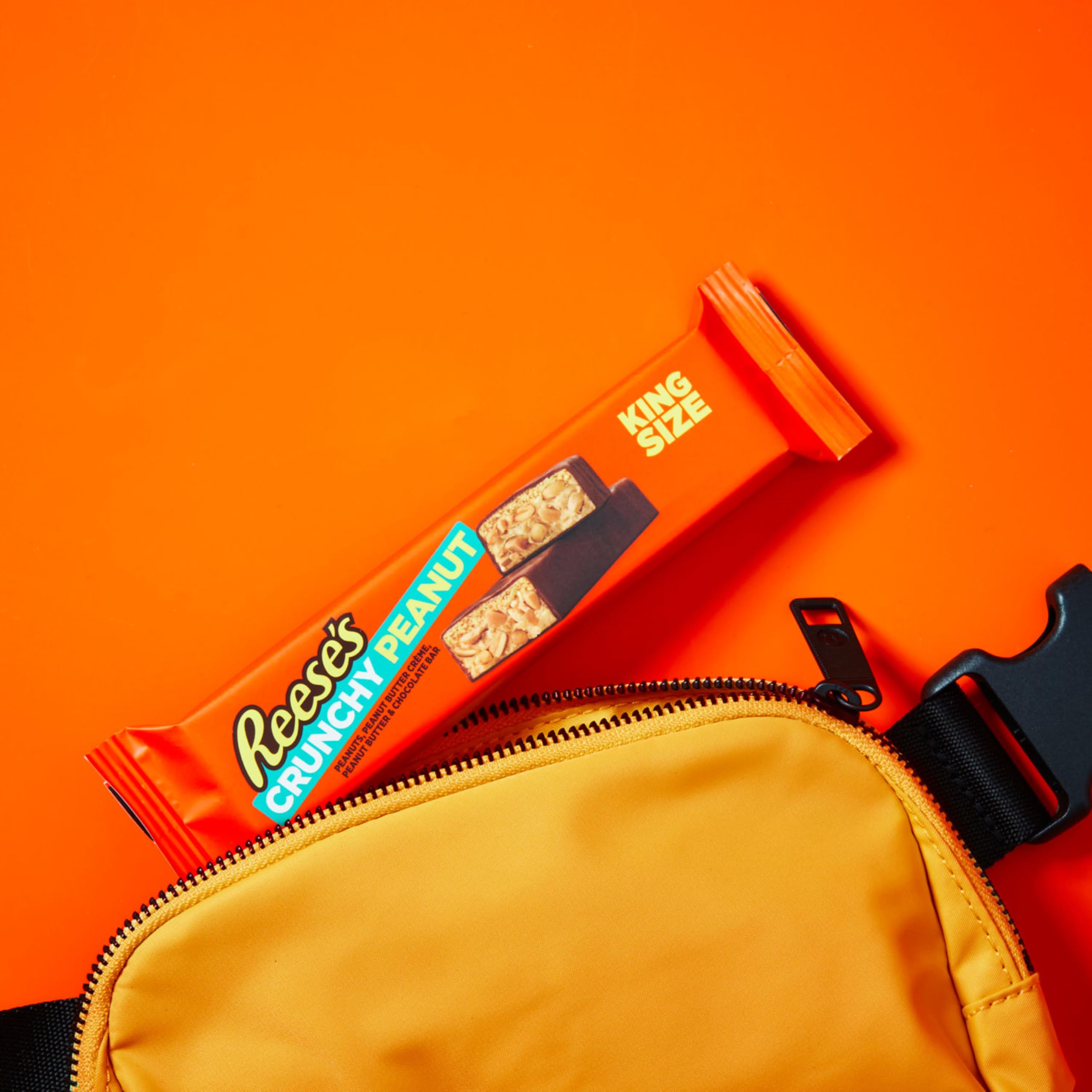 REESE'S Crunchy Peanut Butter Candy Bar with Peanuts - King Size 3.2 oz | Perfect for Halloween Treats, Party Favors & Snack Time