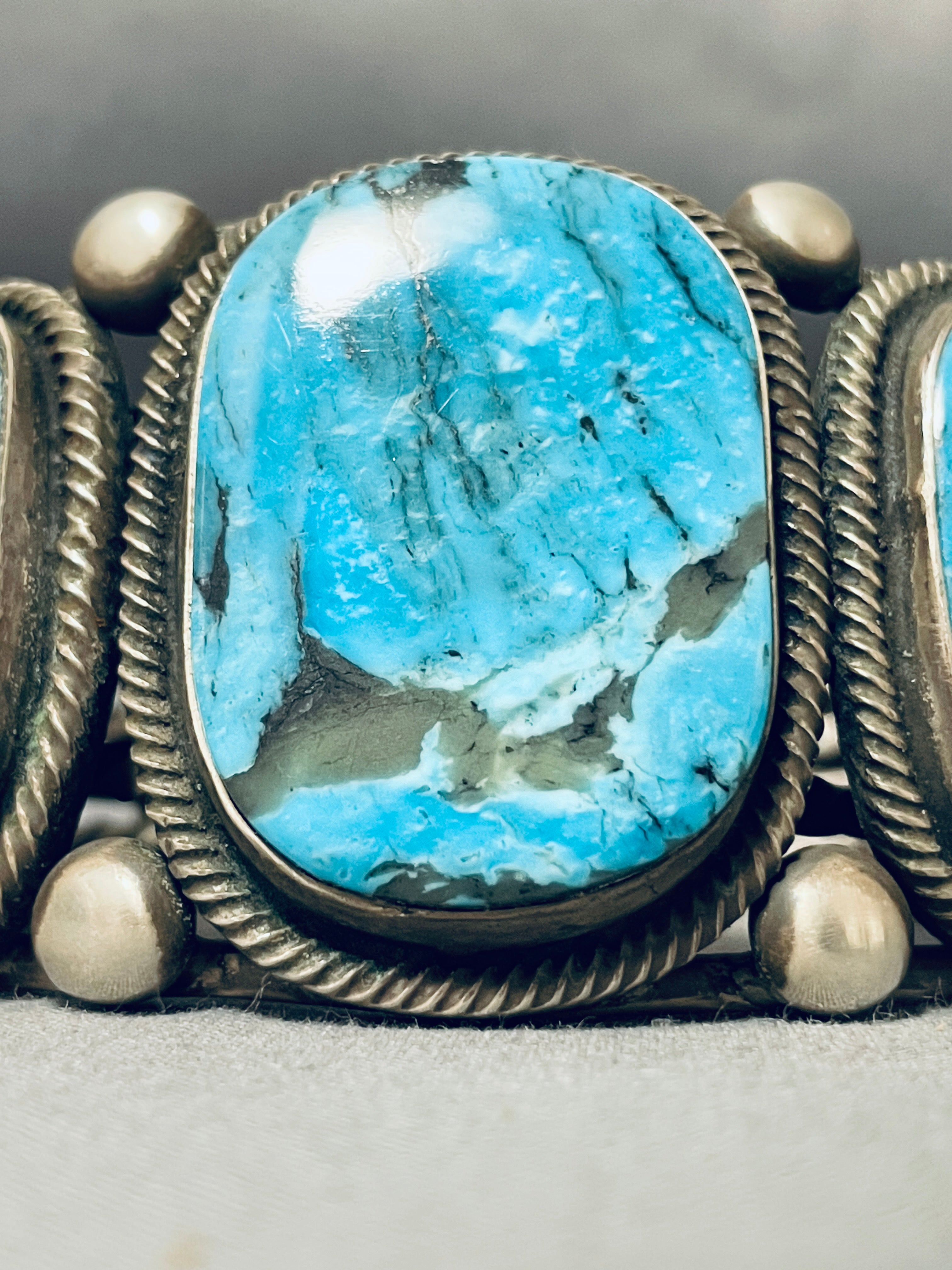 111 Gram Navajo Sterling Silver Turquoise Bracelet by Rick Martinez - Handmade Native American Jewelry for Women, Perfect for Boho Style & Special Occasions