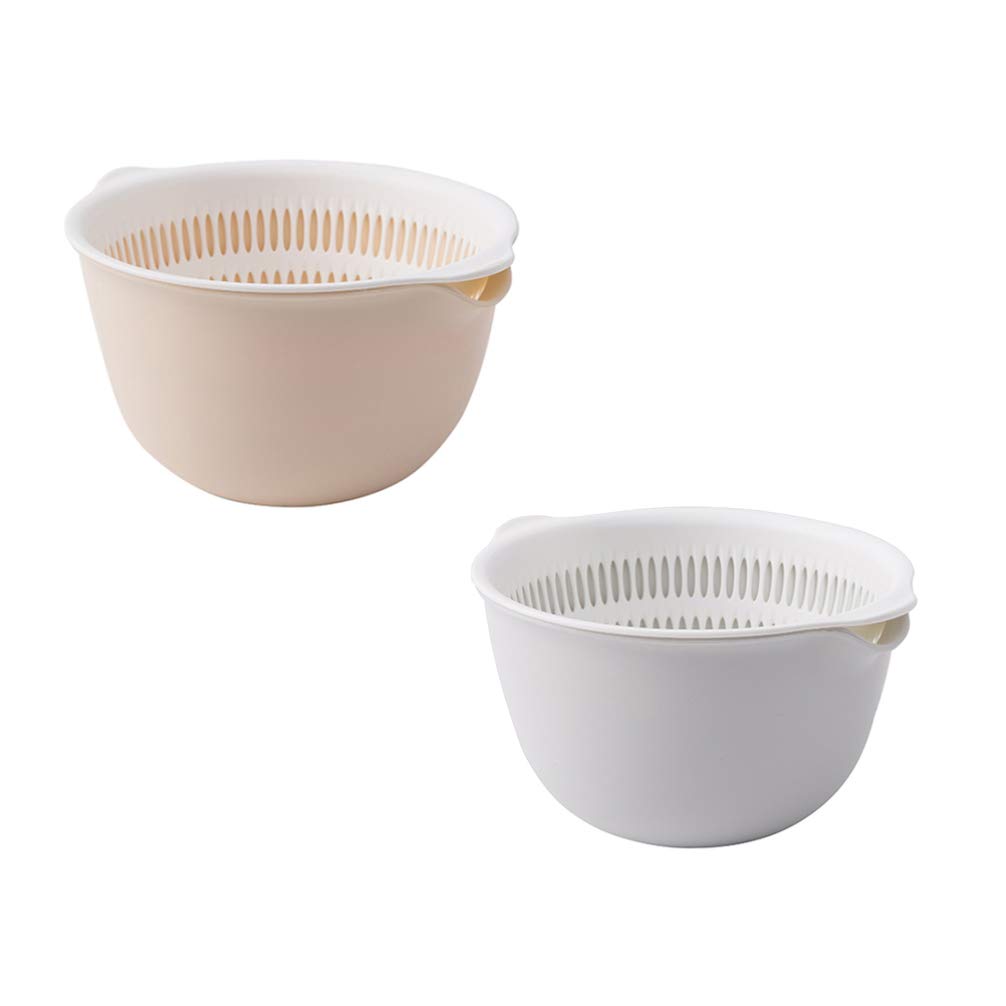 DOITOOL 2-Pack Stainless Steel Sink Colander Basket - Dual Use Fruit & Vegetable Wash Drain Basket for Kitchen, Rice Strainer, Dish Drying - Perfect for Washing Produce, Draining Pasta, and Organizing Kitchen Sink