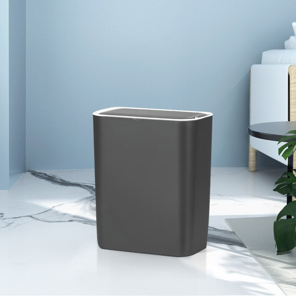 Devanti 9L Automatic Motion Sensor Trash Can - Touchless Kitchen Waste Bin with Lid, Ash Black | Perfect for Home, Office, Bathroom & Pet Areas