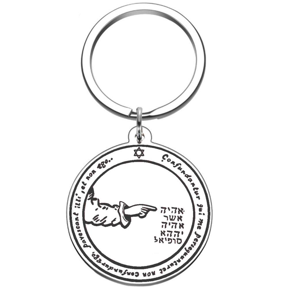 Moon Pentacle Keychain - Stainless Steel Protection Talisman for Men & Women - Perfect for Gifts & Daily Carry