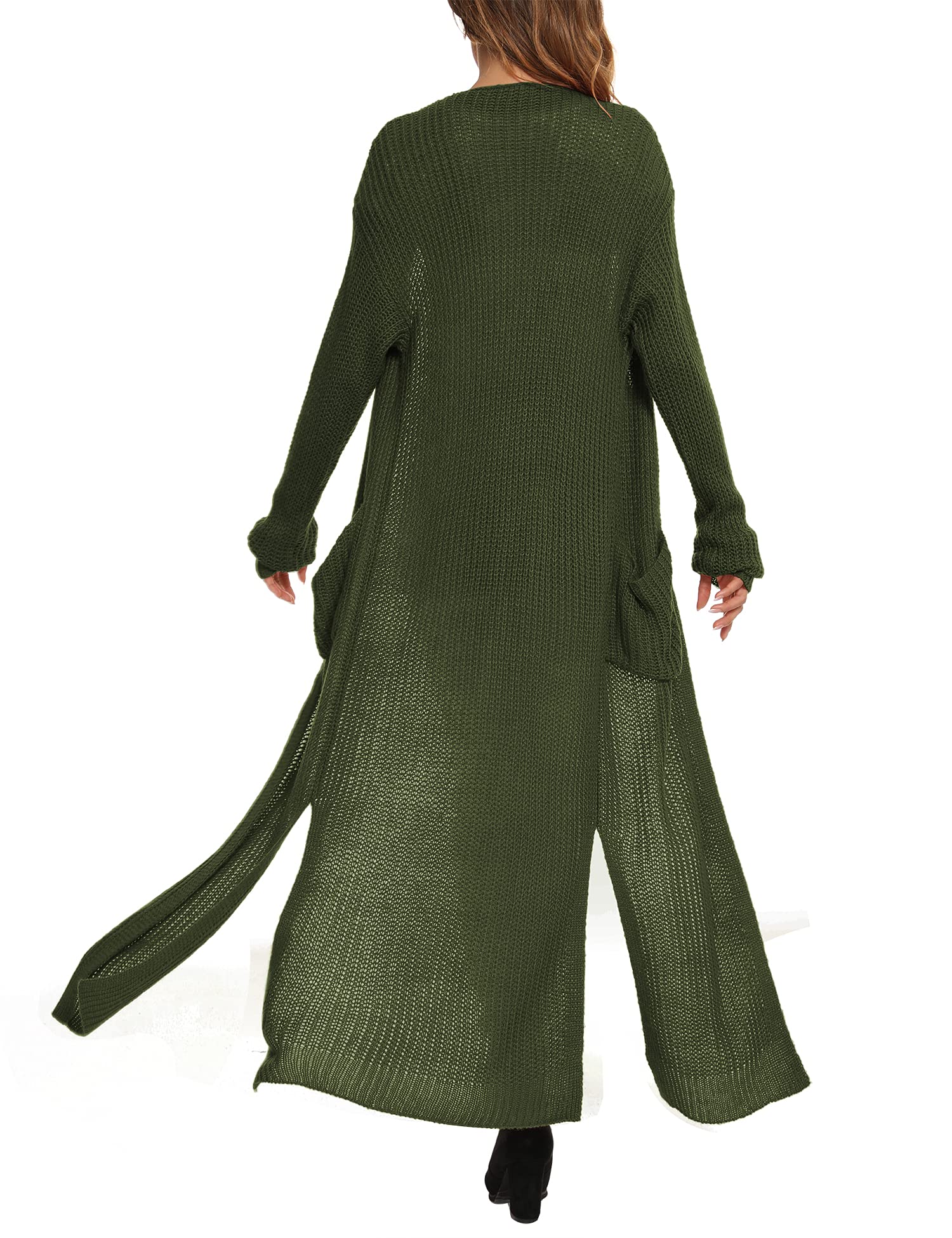 Women's Casual Long Sleeve Open Front Cardigan Sweater with Pockets - Cozy Knit Wrap for Fall 2024 Fashion | Perfect for Layering, Office Wear & Coffee Dates