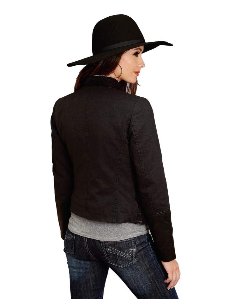 Stetson Women's Western Jacket - Stand Collar Black Leather Jacket for Cowgirl Style | Perfect for Rodeo, Horseback Riding & Country Fashion