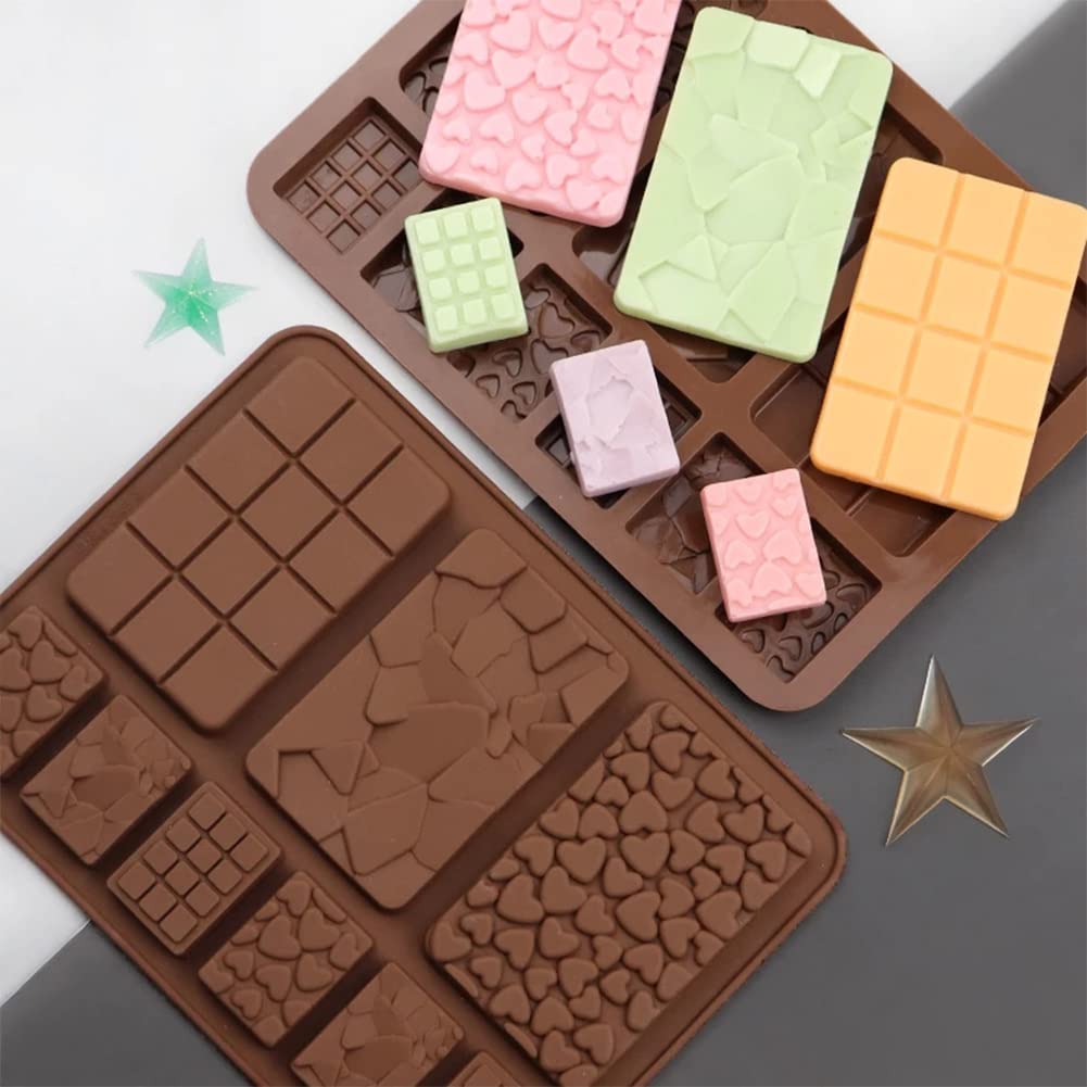 4 Pcs Silicone Chocolate Molds - 9 Cavity Break Apart Candy Molds for Cake Decorations, DIY Chocolate Making, Baking & Party Treats (Perfect for Holidays, Birthdays & Home Baking)