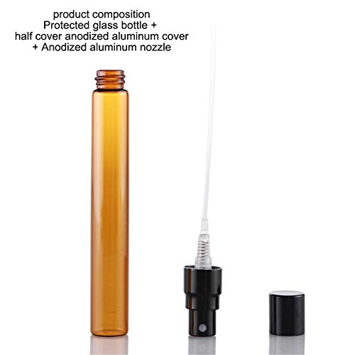 12 Pcs 10Ml Brown Glass Mist Sprayer - Portable Refillable Perfume Bottles for Travel, Gym & Home Use - Essential Oil & Cologne Dispenser