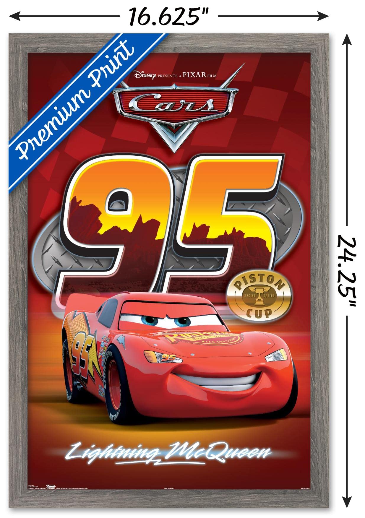 Disney Pixar Cars Lightning McQueen Wall Poster - 14.725