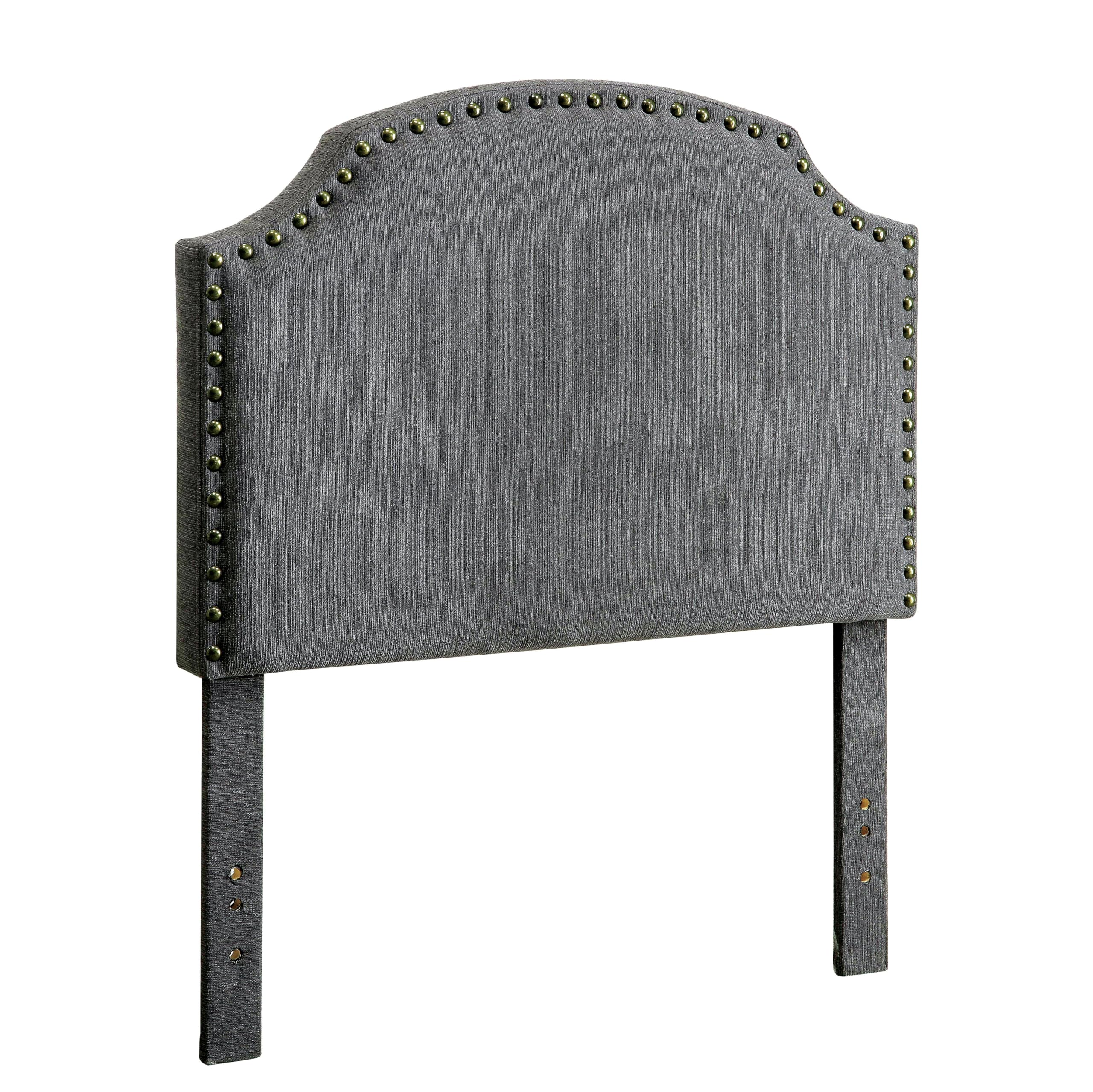 Furniture of America Sonata Adjustable Headboard for Twin Bed - Gray Upholstered Headboard with Customizable Height, Perfect for Small Bedrooms, Guest Rooms & Dormitories