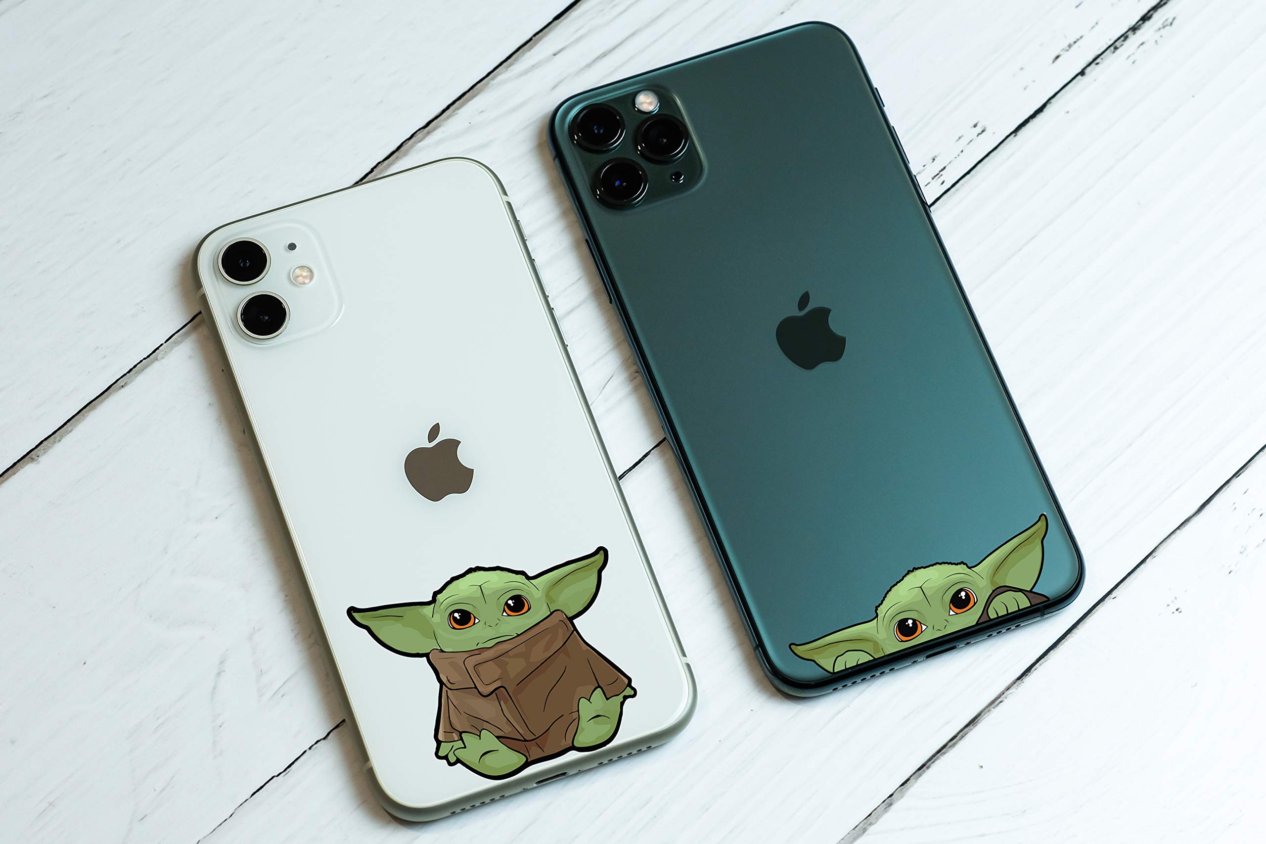 4 Pack Baby Yoda Vinyl Stickers - Waterproof Decals for Car, Laptop, Luggage, Skateboard & Bike - The Mandalorian Inspired Window Decor - Perfect for Star Wars Fans & Gift Giving