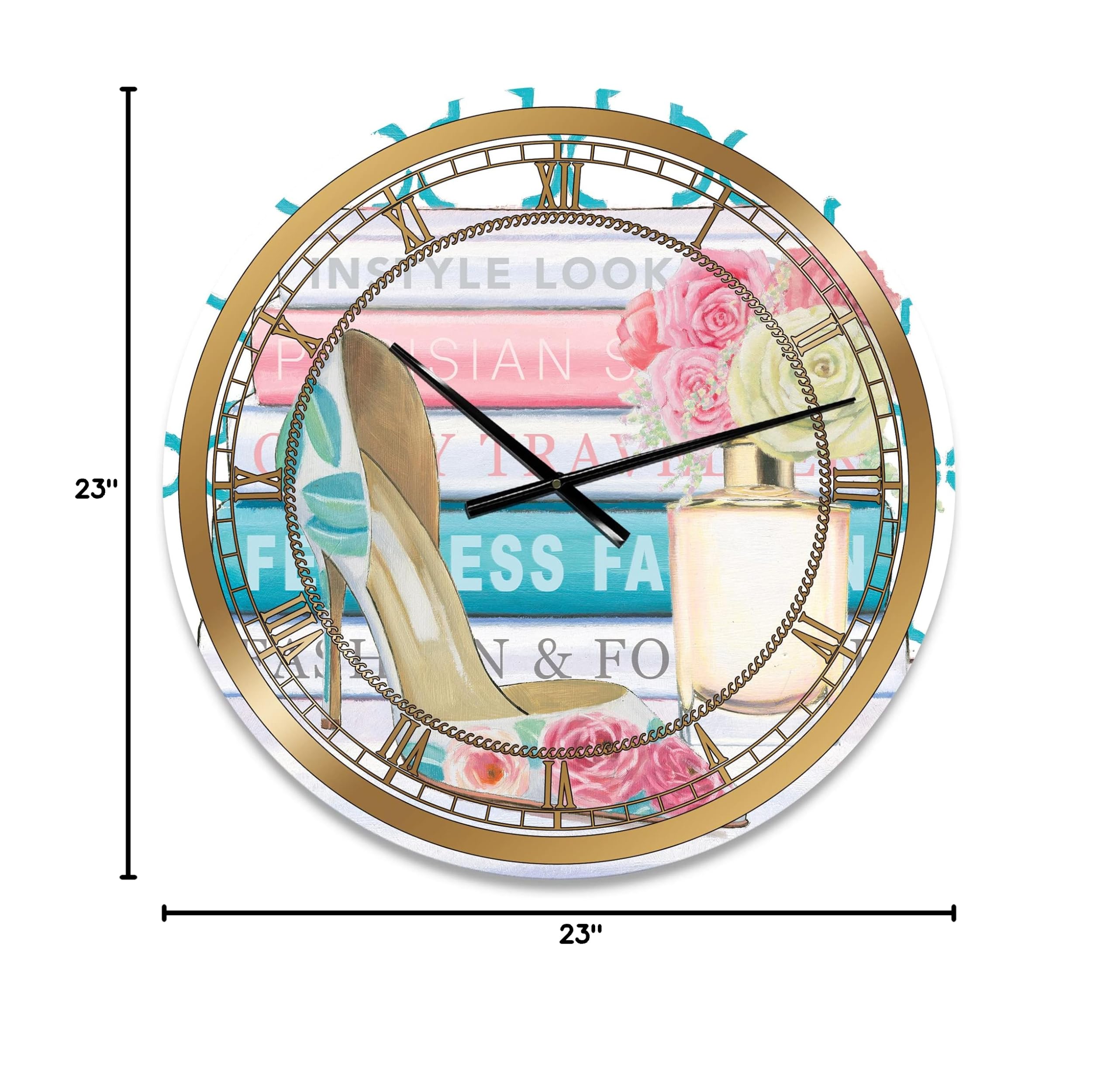 Pink Fashion High Heels Wall Clock - Large Glamorous Kitchen Decor for Women - Perfect for Bedroom, Living Room & Office Décor