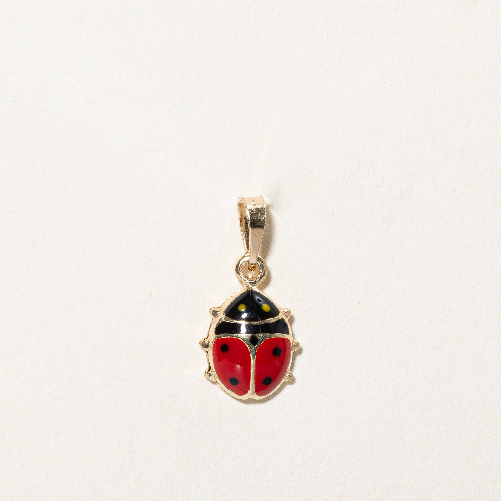 14K Yellow Gold & Enamel Ladybug Charm Pendant - Cute Insect Jewelry for Women - Perfect Gift for Birthdays, Anniversaries & Everyday Wear