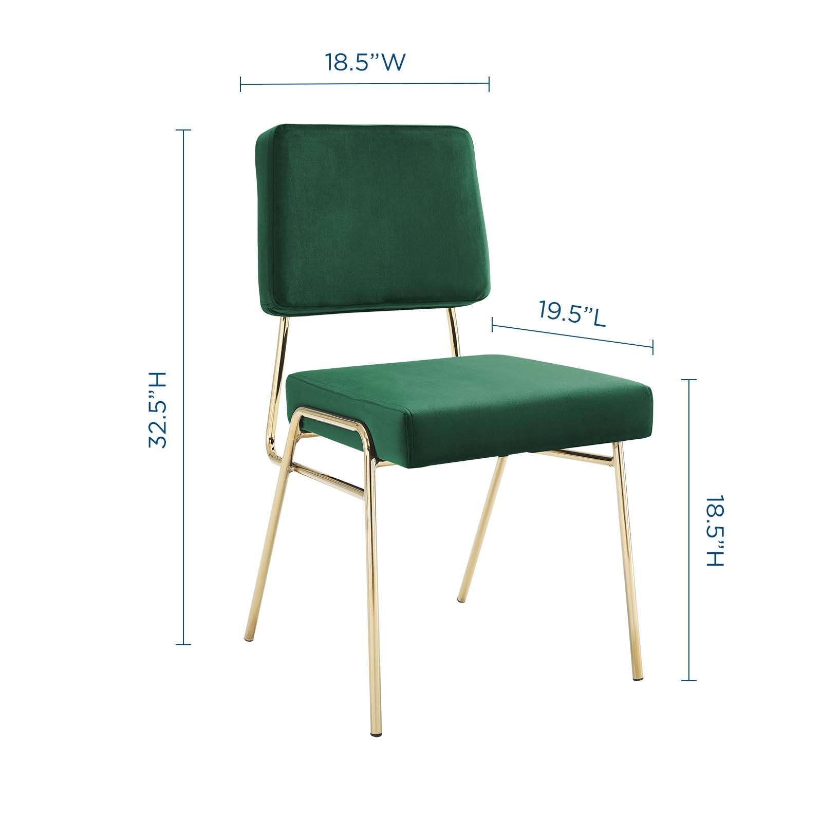 Luxury Velvet Dining Chairs Set of 2 - Modern Upholstered Side Chairs for Kitchen, Dining Room & Office - Soft Performance Fabric & Sturdy Wooden Legs