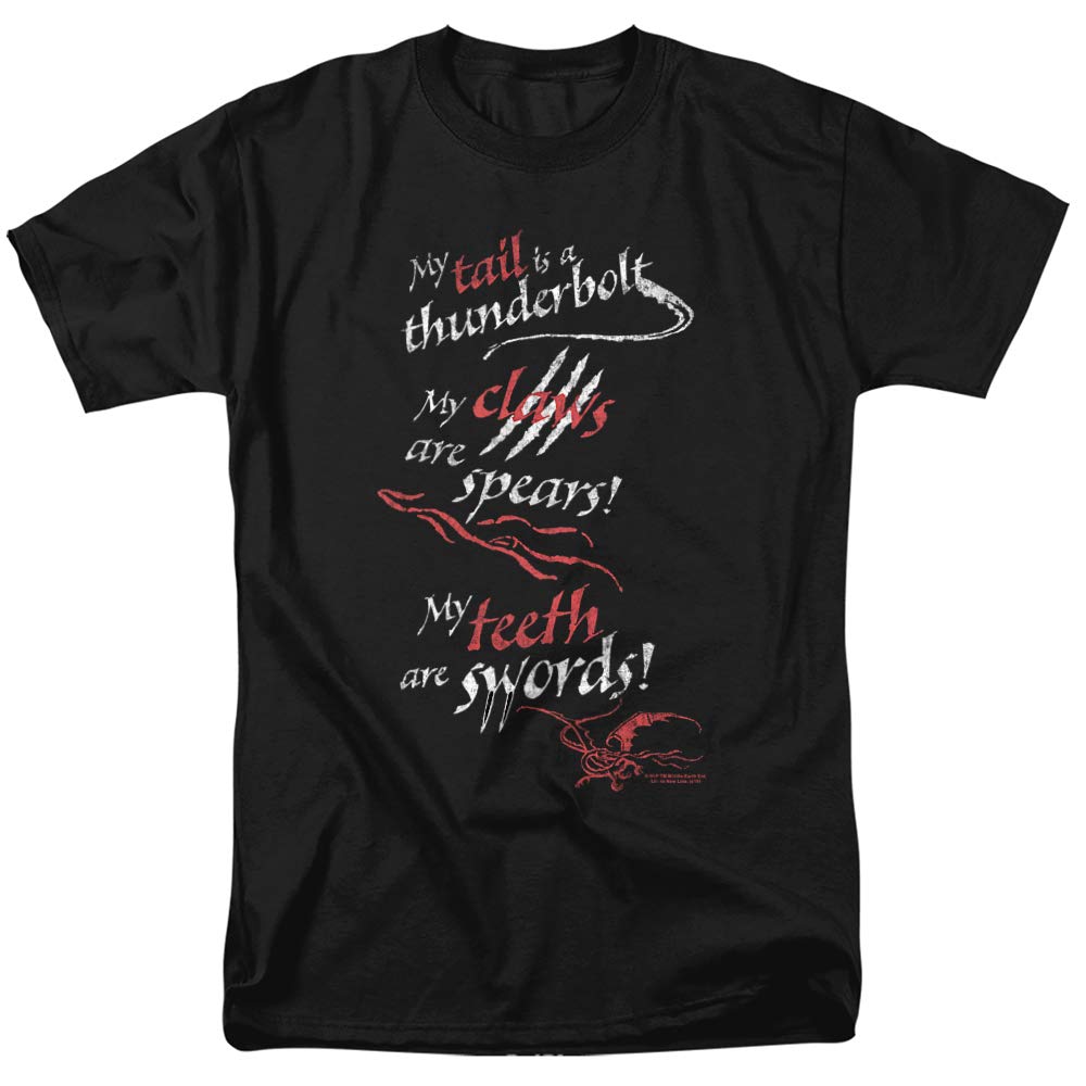 The Hobbit Tail Claws Teeth Graphic T-Shirt - Unisex Adult Tee for Men & Women | Fantasy Lovers, Cosplay & Movie Fans