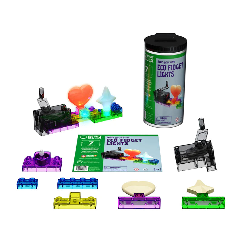 Circuit Blox™ BYO Eco Fidget Lights - 7 Project STEM Learning Kit for Kids | DIY Electronics Set for Classroom & Homeschool Science Activities