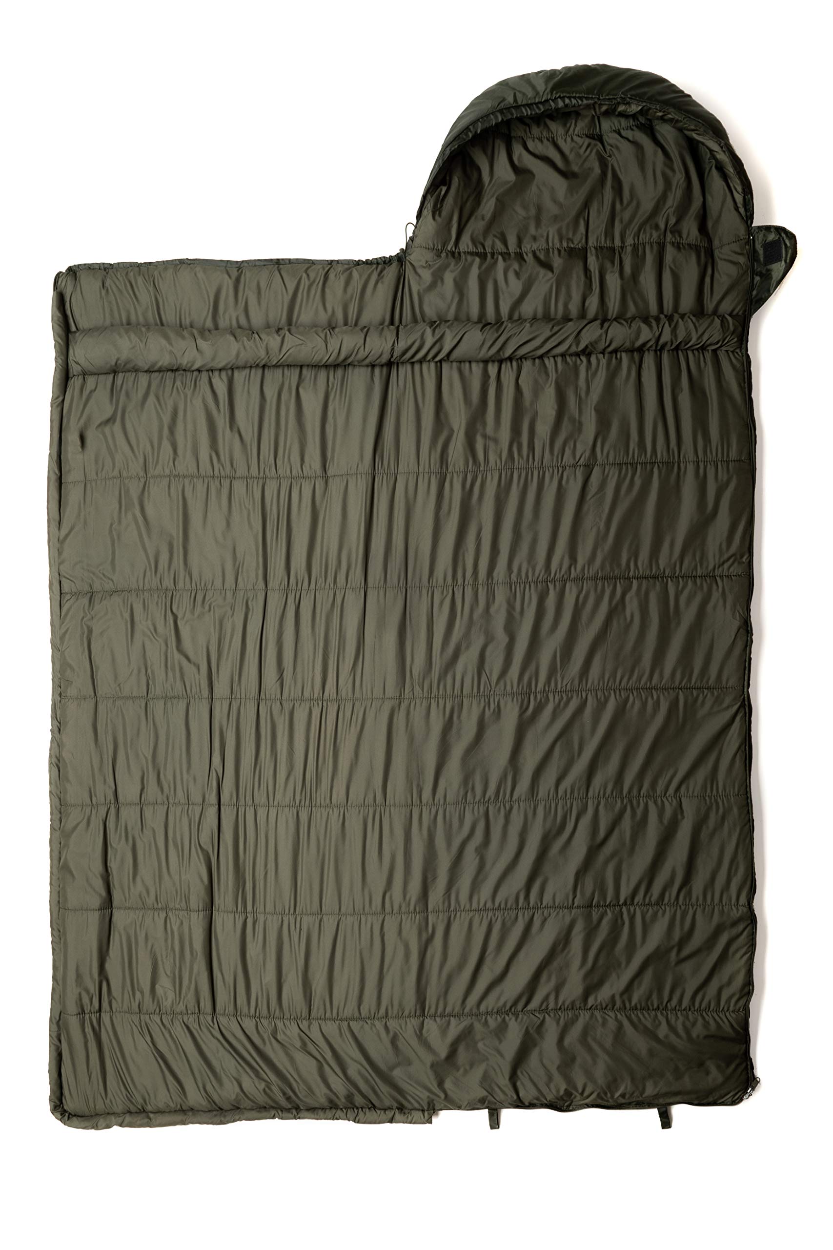 Snugpak Basecamp Ops Navigator Sleeping Bag - Lightweight & Compact with Compression Stuff Sack, Right Hand Zip, Olive Green - Perfect for Camping, Hiking & Outdoor Adventures