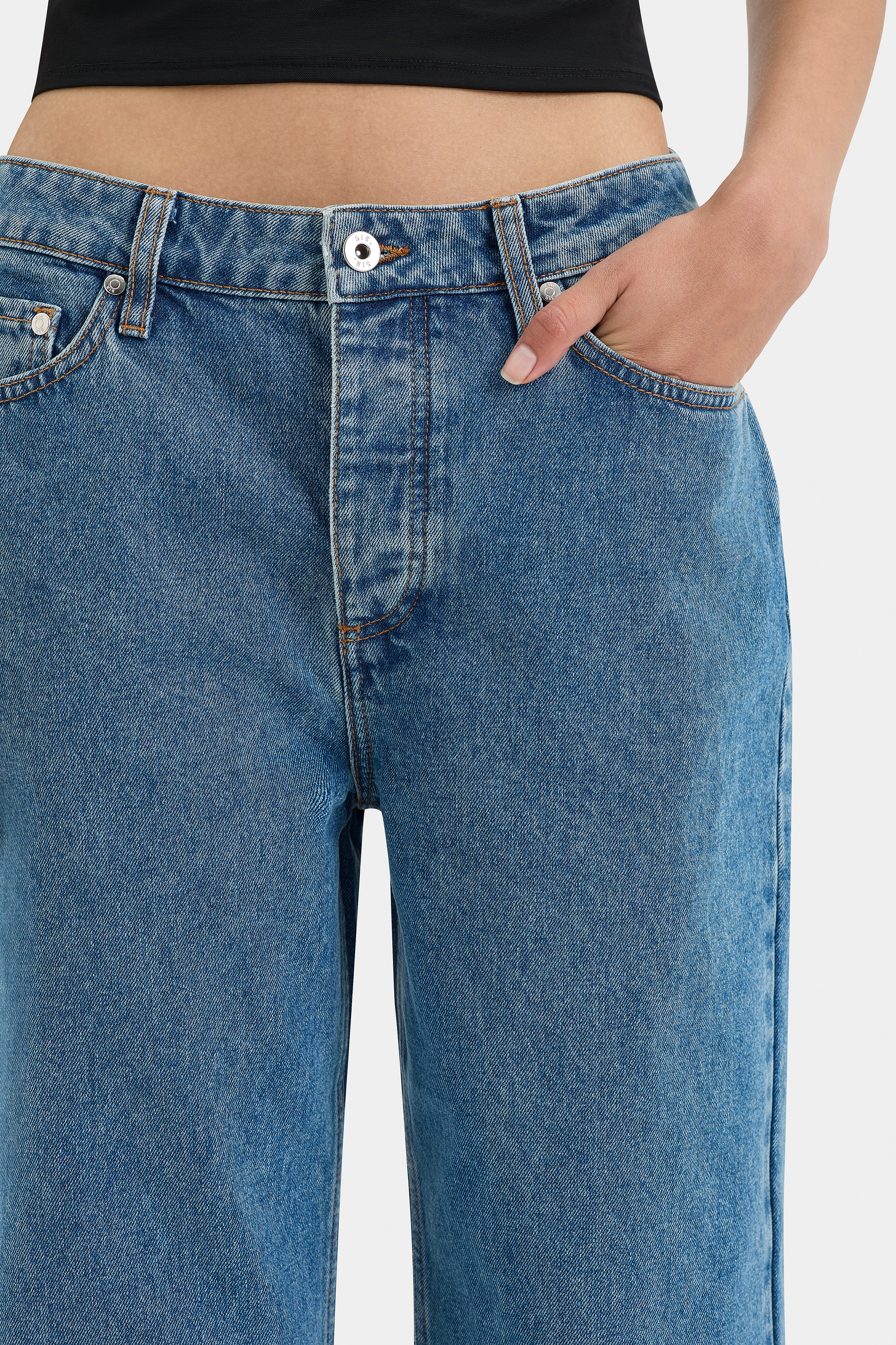 Classic Straight Leg Jeans for Women - High Waist Denim Pants with Stretch - Perfect for Casual Wear, Office & Everyday Outfits