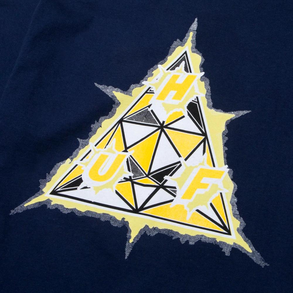 HUF Infinity Jewel Short Sleeve T-Shirt for Men - Navy Blue Cotton Crewneck Tee - Casual Streetwear for Everyday Wear & Urban Fashion
