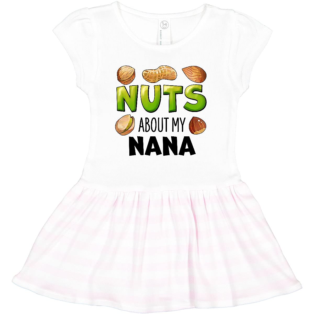 Inktastic Nuts About My Nana Peanut Almond Pistachio Toddler Dress - Cute Casual Outfit for Grandparents Day, Family Reunions & Toddler Photoshoots