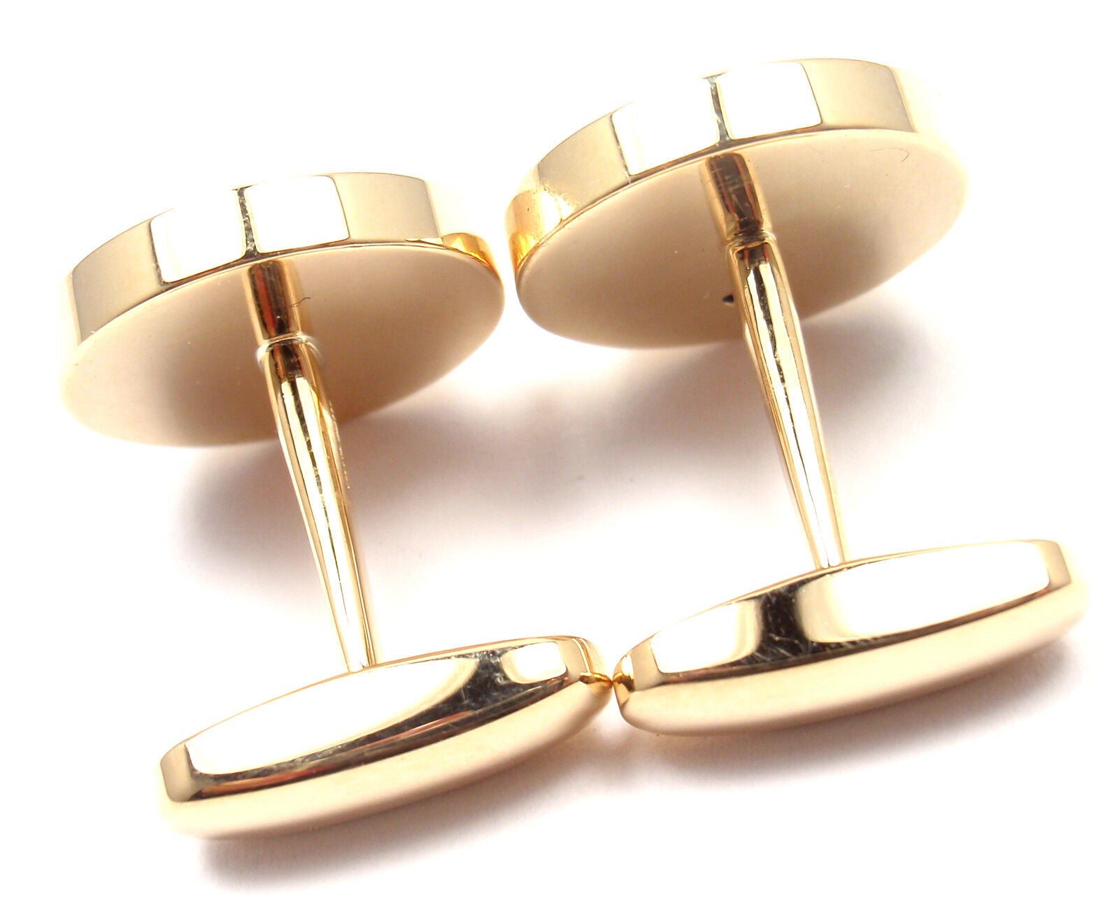 Authentic Bvlgari 18K Yellow Gold Mother of Pearl Cufflinks for Men - Luxury Dress Shirt Accessories for Weddings & Formal Events
