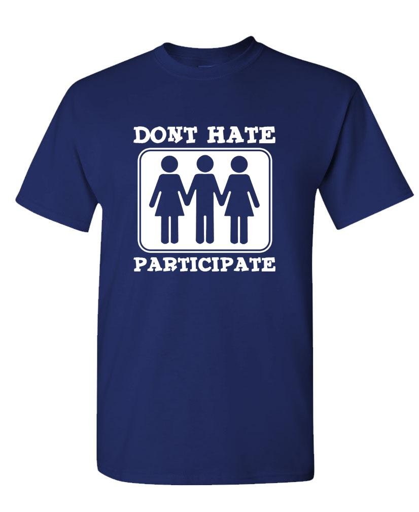 Funny Threesome Slogan Men's Cotton T-Shirt - Humorous Sexy Graphic Tee for Parties & Casual Wear