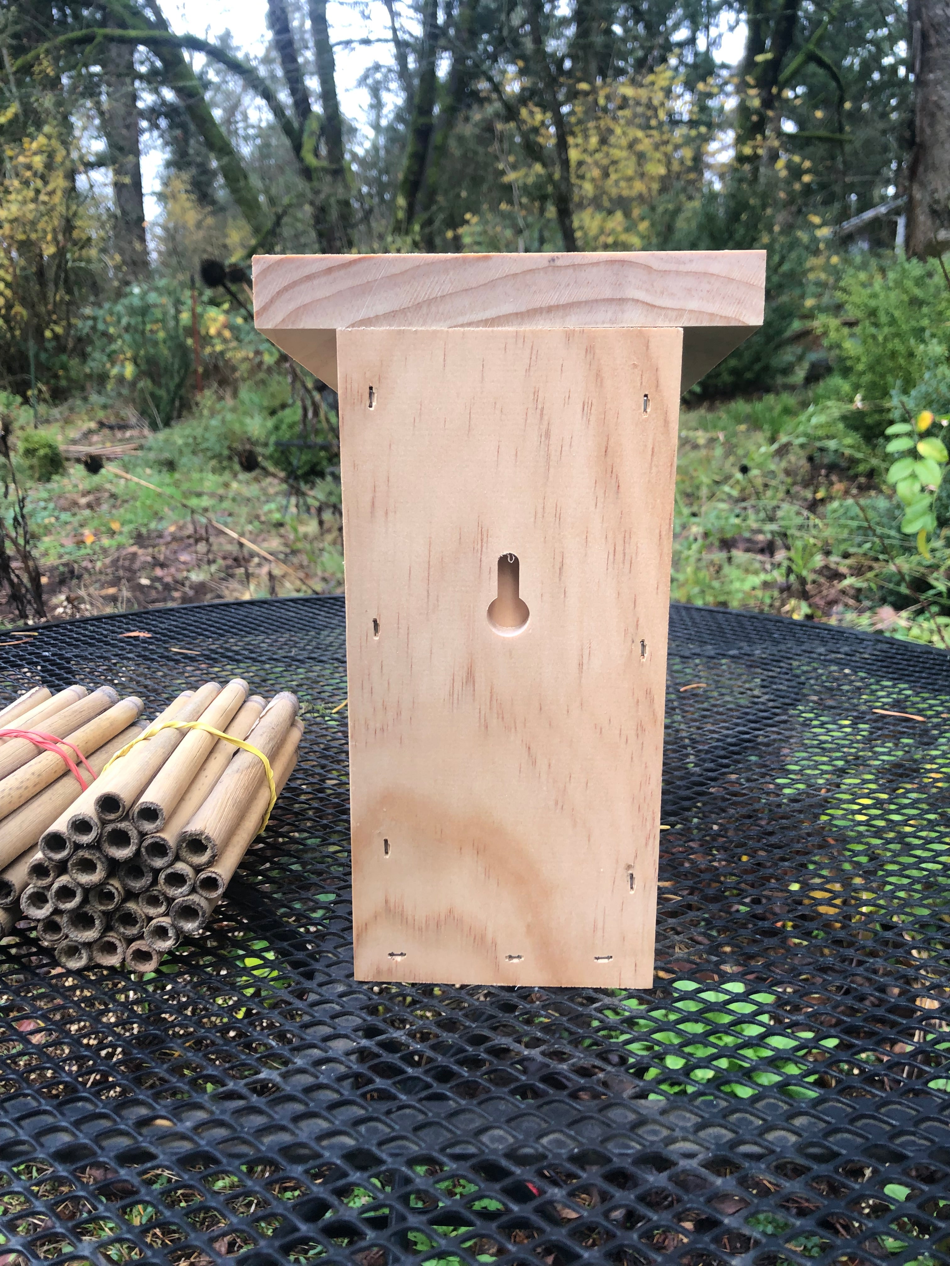 Natural Bamboo Mason Bee House with Reeds - Attract Pollinators to Your Garden | Eco-Friendly Bee Habitat for Backyards, Orchards & Organic Farms