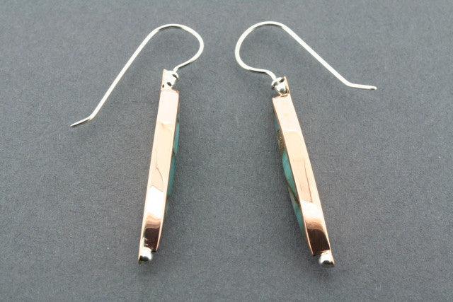 Amazonite Spear Earrings in Copper & Bronze - Boho Chic Jewelry for Women, Perfect for Parties & Everyday Wear