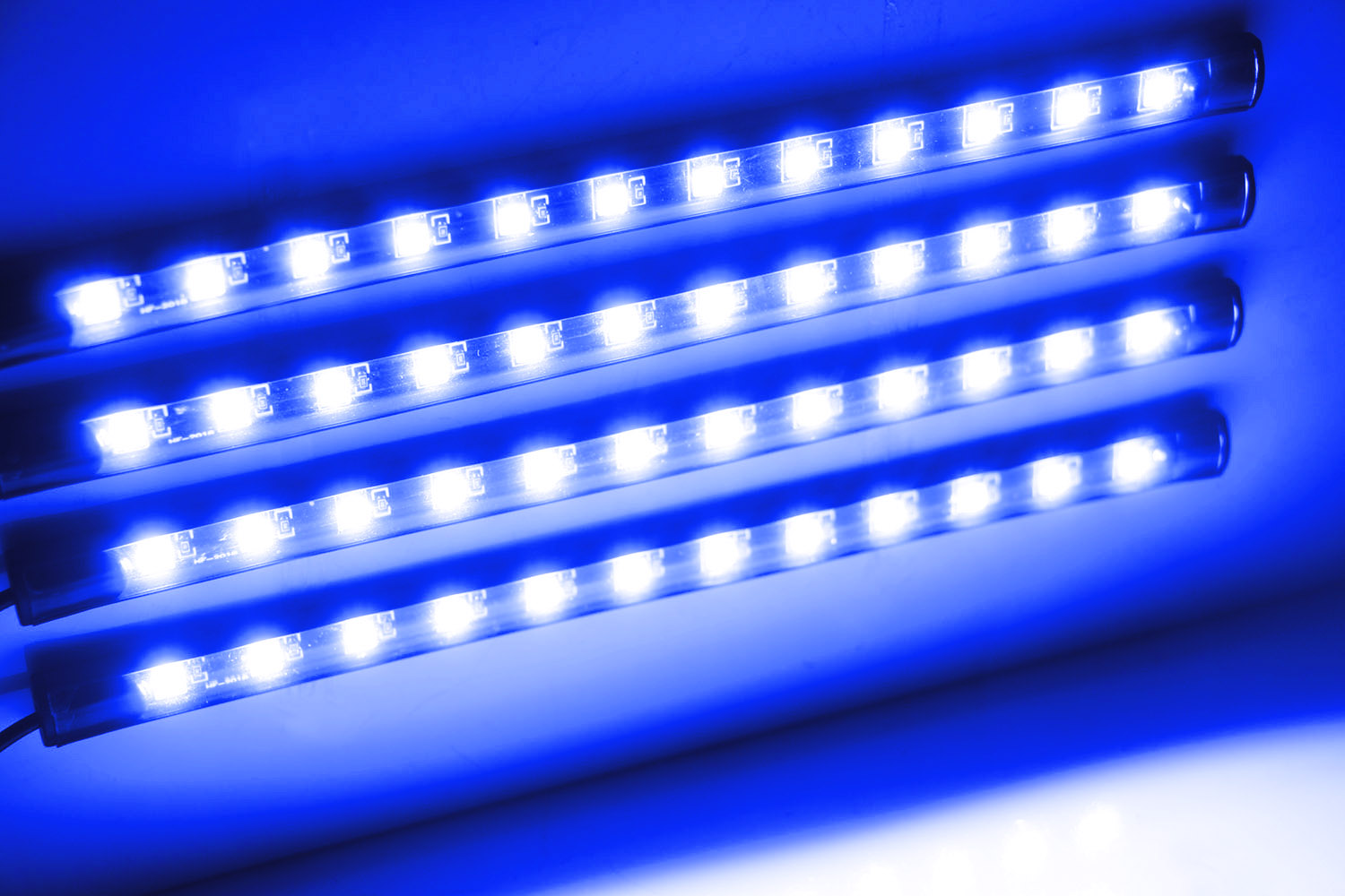 4-Piece Blue LED Ambient Car Lighting Kit - 9 LED Lights for Interior Decoration (5V USB Powered) - Perfect for Night Driving & Car Customization