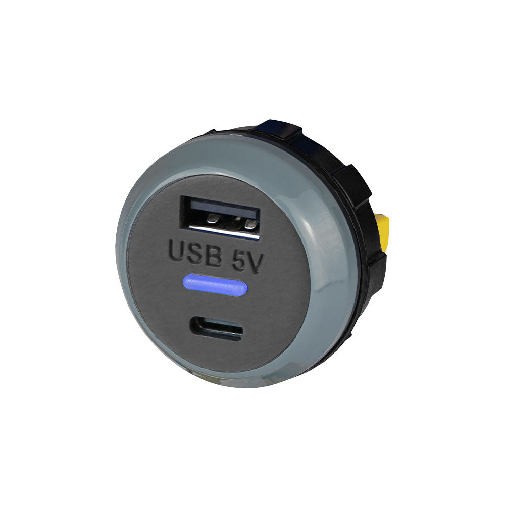 Alfatronix PVPWP AC IP65 Waterproof Slimline USB A & C Charger - Rear Fit for Outdoor, Marine & Industrial Use