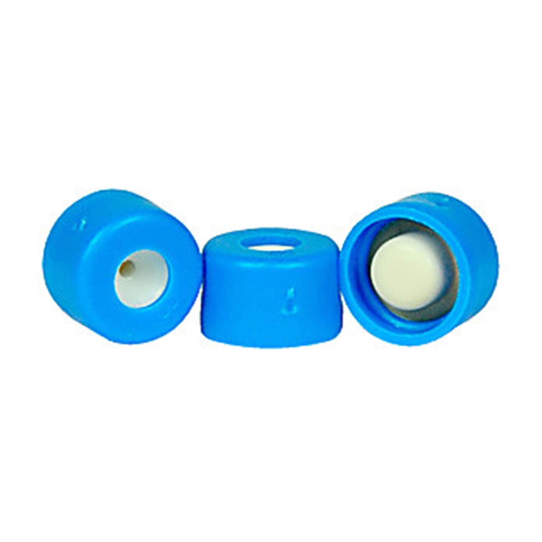 700µL Amber µL-Plates Component Kit with Round Insert, Blue Cap & PTFE/Silicone Stopper - 100 Pack for PCR, Sample Storage & Laboratory Research