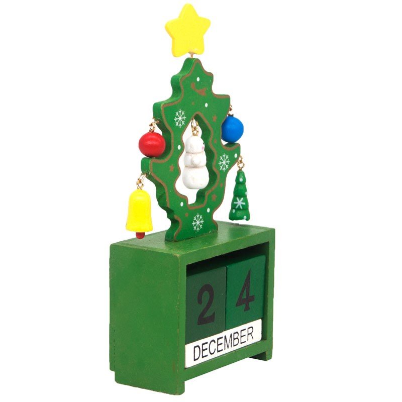 Eco-Friendly Wooden Table Calendar for Christmas 2023 - Holiday Planner, Desk Organizer & Festive Home Decor for Offices, Gifts & Seasonal Celebrations