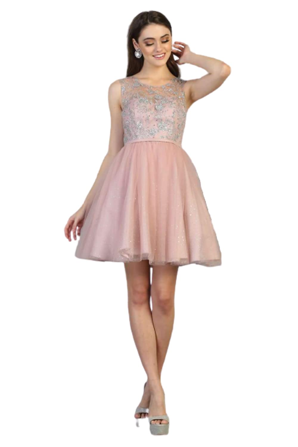 Sparkly Mauve Bridesmaid Dress for Weddings & Formal Events - Elegant Glitter Gown for Bridal Party & Special Occasions