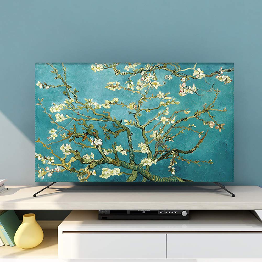 HUJB Universal 22-80 Inch TV Protection Cover - Dustproof LCD LED Plasma Screen Protector for Wall Mounted & Standing TVs (Apricot, 22in) | Perfect for Living Room, Bedroom & Office Decor
