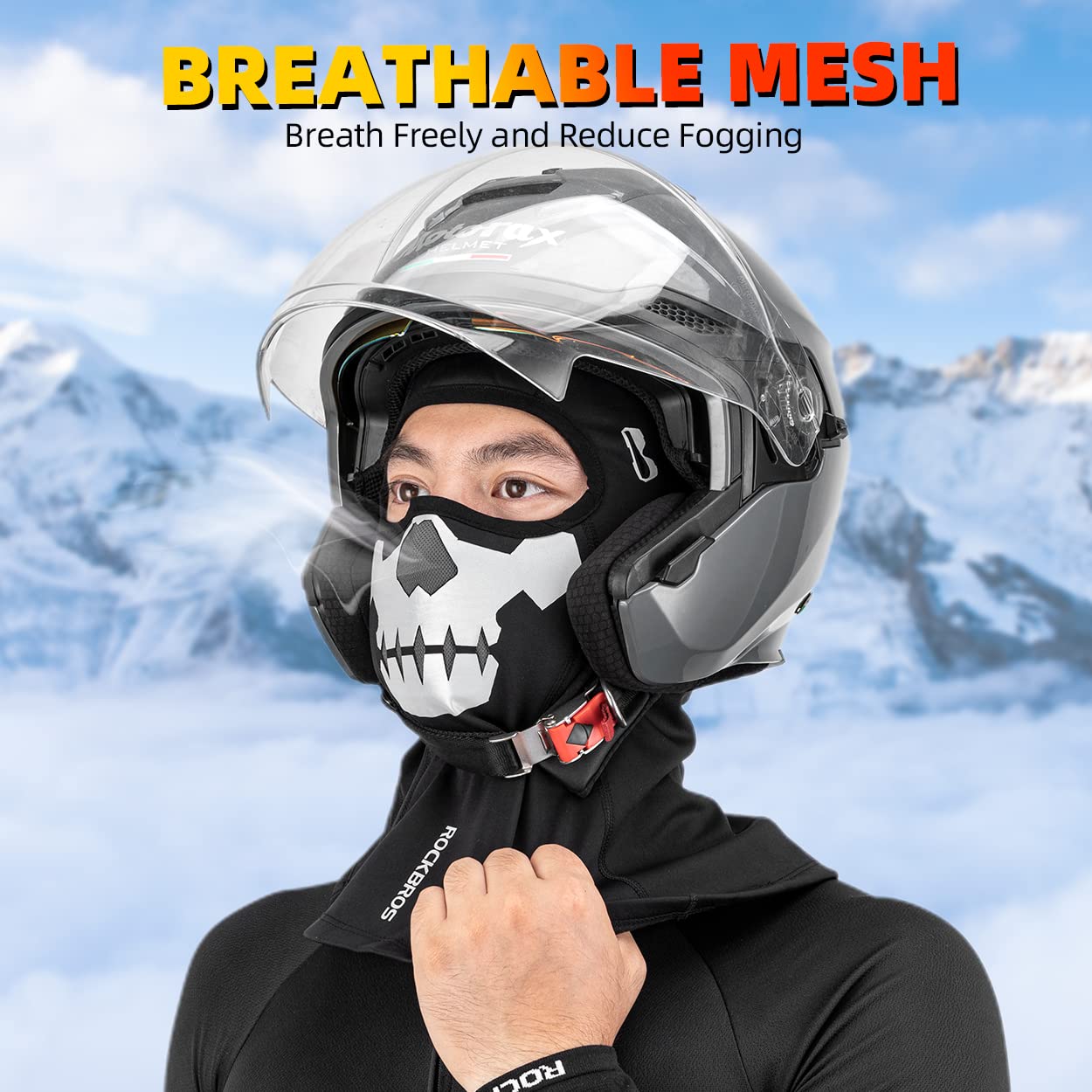 ROCKBROS Balaclava Ski Mask for Women & Men - Cold Weather Full Face Mask for Skiing, Cycling, Motorcycling & Outdoor Winter Sports - Windproof & Breathable - Black