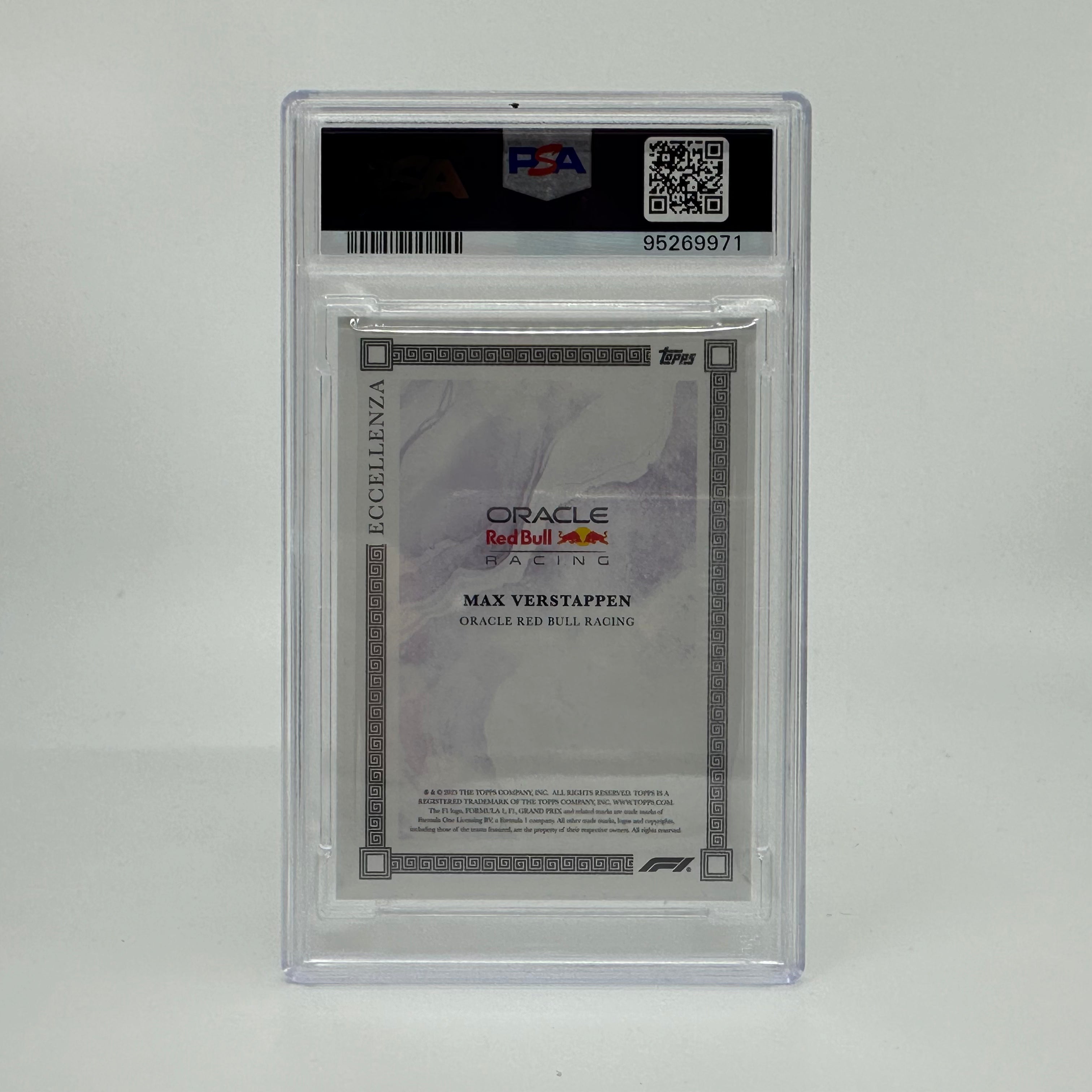 2023 Max Verstappen Purple PSA 9 Eccellenza 13/25 Trading Card - Perfect for F1 Collectors, Racing Fans & Sports Memorabilia Enthusiasts