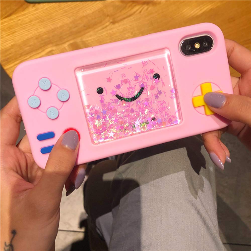 UnnFiko 3D Cartoon Squishy Game Case for iPhone 12 Pro Max - Soft Rubber Protective Cover with Liquid Stars Design, Funny Play Phone Case (Pink) - Perfect for Gaming Enthusiasts & Trendy Teens