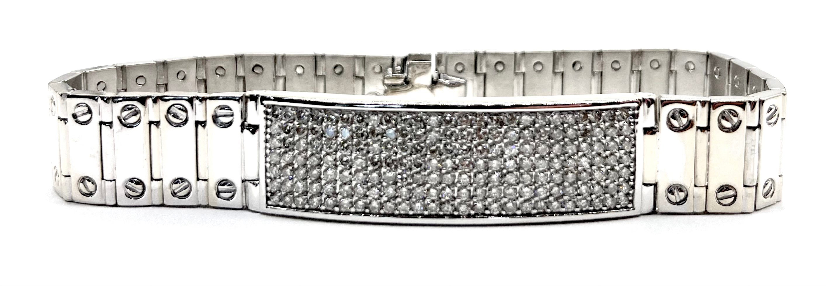 Men's White Gold Diamond Bracelet - Elegant & Luxurious Jewelry for Gifts, Weddings & Special Occasions