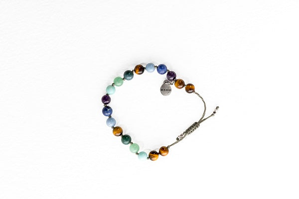 Miraval Gemstone Bracelet by Mala & Mantra - Healing Crystal Energy Bracelet for Women, Natural Stone Beaded Wristband for Meditation, Yoga, Chakra Balancing & Positive Energy (Great Gift for Spiritual Healing & Wellness)
